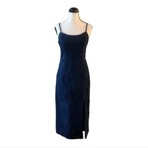Dynamite Dark Blue Stretch Denim Body Con Midi/Maxi Dress